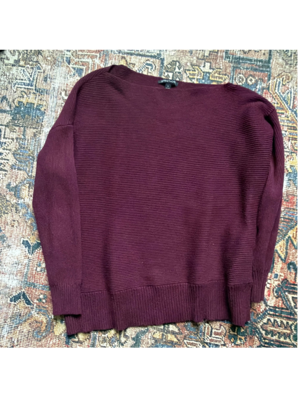 Stitch Fix Women's 41 Hawthorn Burgundy Off-the-Shoulder Sweater Size L